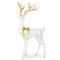 75" Crystal White Glitter Standing Buck, White Twinkle LED Lights